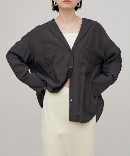 LARUTA（ラルータ）の「【LARUTA】［Web限定カラー有り］Wポケットとろみシャツ（シャツ/ブラウス・レディース・ピンク/グレー/ブルー/オフホワイト・MEDIUM）」の12枚目の写真