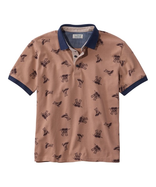L.L.Bean（エルエルビーン）の「カスコ・ベイ・ラギッド・ポロシャツ、半袖　プリント 米国フィット・レギュラー（ポロシャツ・メンズ・ブラウン系その他・LARGE/MEDIUM/SMALL）」の7枚目の写真
