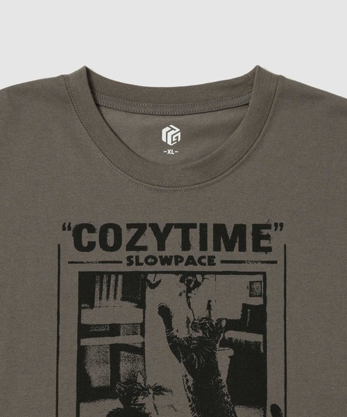 Mac-House(マックハウス)の「【T-GRAPHICS / ティーグラフィックス】シンプルプリント 7分袖Tシャツ(Tシャツ/カットソー・メンズ・チャコールグレー/ブルー/ブラック/グレー/ホワイト・M/L/XL/S)」の7枚目の写真
