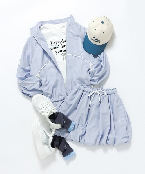 algy(アルジー)の「シルケット加工りぼん付きロゴ半袖Tシャツ(Tシャツ/カットソー・キッズ・サックスブルー/オフホワイト/ネイビー・150/140/130/160/120)」の4枚目の写真