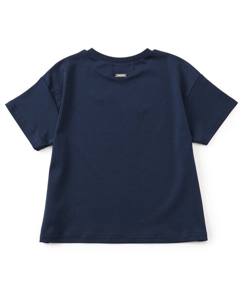 algy(アルジー)の「シルケット加工りぼん付きロゴ半袖Tシャツ(Tシャツ/カットソー・キッズ・サックスブルー/オフホワイト/ネイビー・150/140/130/160/120)」の8枚目の写真