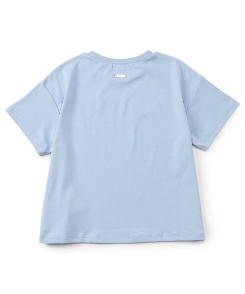 algy(アルジー)の「シルケット加工りぼん付きロゴ半袖Tシャツ(Tシャツ/カットソー・キッズ・サックスブルー/オフホワイト/ネイビー・150/140/130/160/120)」の10枚目の写真