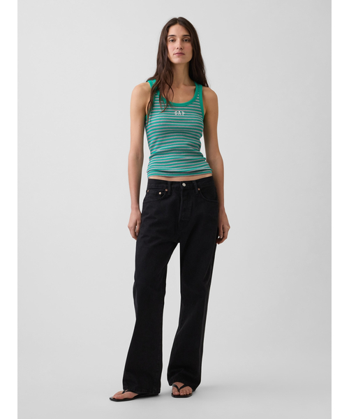 GAP（ギャップ）の「リブ GAPロゴ タンクトップ（タンクトップ・レディース・ネイビー/レッド/グリーン/ホワイト×ネイビー・S/M/L/XL/XS/XXS）」の12枚目の写真