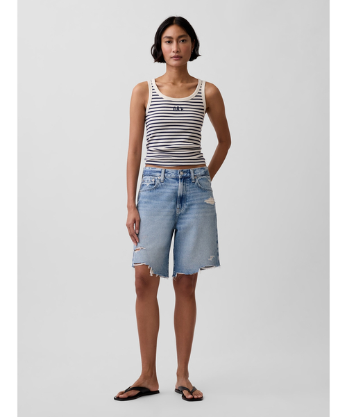 GAP（ギャップ）の「リブ GAPロゴ タンクトップ（タンクトップ・レディース・ネイビー/レッド/グリーン/ホワイト×ネイビー・S/M/L/XL/XS/XXS）」の15枚目の写真