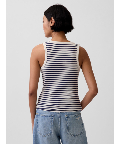 GAP（ギャップ）の「リブ GAPロゴ タンクトップ（タンクトップ・レディース・ネイビー/レッド/グリーン/ホワイト×ネイビー・S/M/L/XL/XS/XXS）」の16枚目の写真