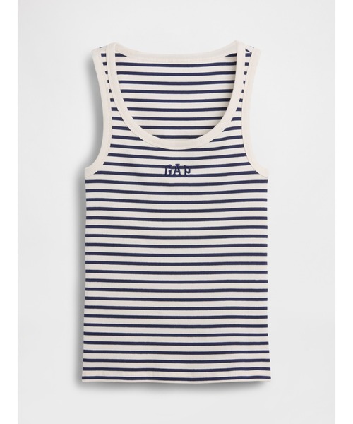 GAP（ギャップ）の「リブ GAPロゴ タンクトップ（タンクトップ・レディース・ネイビー/レッド/グリーン/ホワイト×ネイビー・S/M/L/XL/XS/XXS）」の5枚目の写真
