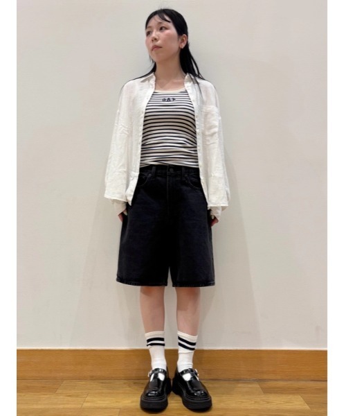 GAP（ギャップ）の「リブ GAPロゴ タンクトップ（タンクトップ・レディース・ネイビー/レッド/グリーン/ホワイト×ネイビー・S/M/L/XL/XS/XXS）」の9枚目の写真