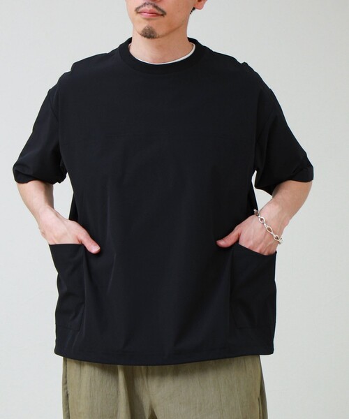GLOSTER(グロスター)の「【接触冷感/セットアップ着用可能】SoftCool サイドポケットTシャツ(Tシャツ/カットソー・メンズ・ネイビー/ブラック/グレー・L/M/S)」の7枚目の写真