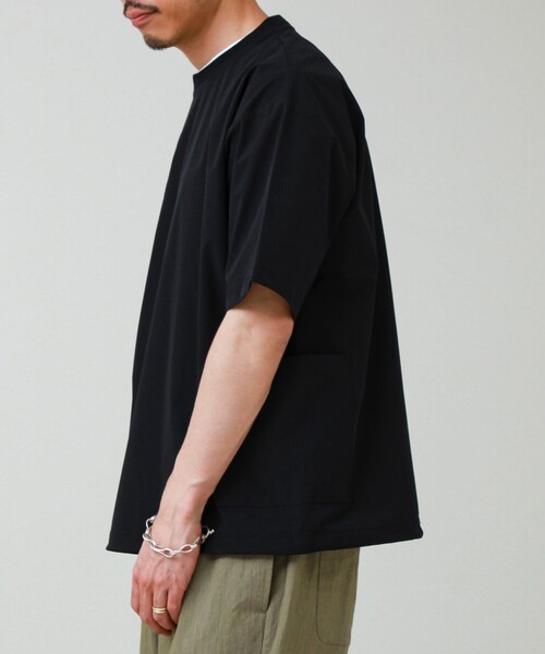 GLOSTER(グロスター)の「【接触冷感/セットアップ着用可能】SoftCool サイドポケットTシャツ(Tシャツ/カットソー・メンズ・ネイビー/ブラック/グレー・L/M/S)」の9枚目の写真