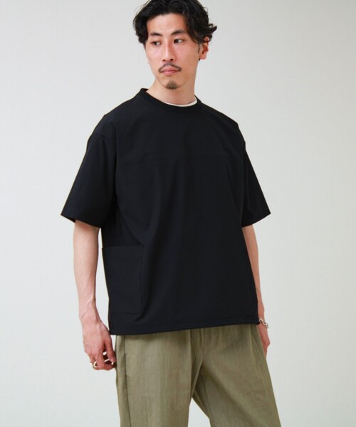 GLOSTER(グロスター)の「【接触冷感/セットアップ着用可能】SoftCool サイドポケットTシャツ(Tシャツ/カットソー・メンズ・ネイビー/ブラック/グレー・L/M/S)」の12枚目の写真