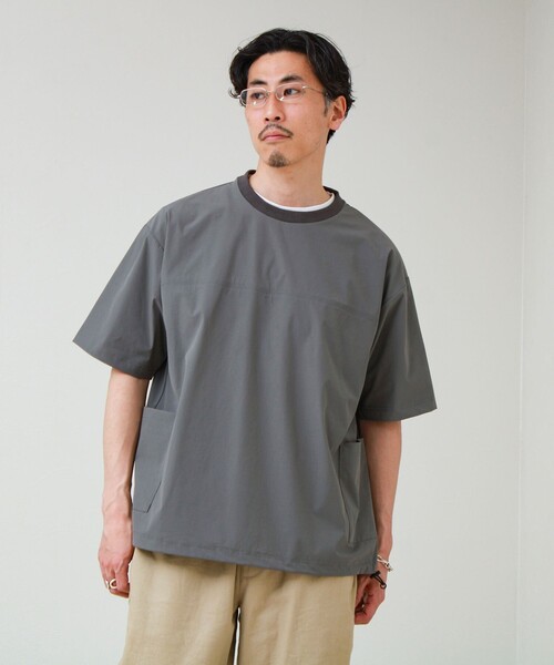 GLOSTER(グロスター)の「【接触冷感/セットアップ着用可能】SoftCool サイドポケットTシャツ(Tシャツ/カットソー・メンズ・ネイビー/ブラック/グレー・L/M/S)」の4枚目の写真