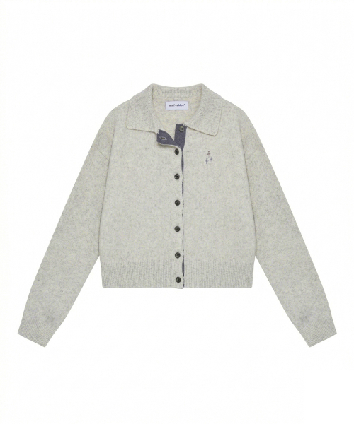 NEUFETBLEU(ヌフエブル)の「NEB metal shine two tone cardigan (oatmeal)(カーディガン/ボレロ・レディース・その他・SMALL/MEDIUM)」の1枚目の写真