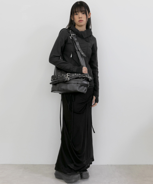 FLAREUP（フレアアップ）の「3-Layered Belted Bag (FL-742_Black)（ショルダーバッグ・レディース・ブラック・OS）」の10枚目の写真