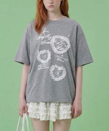HOOK for girls レースフリルハート ビッグTシャツ (SS)