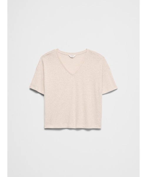 BANANA REPUBLIC FACTORY STORE(バナナリパブリック ファクトリーストア)の「BANANA REPUBLIC FACTORY STORE リネン ブレンド Vネック Tシャツ(Tシャツ/カットソー・レディース・ブラック/ブルー/ナチュラル/ブルー系その他/エメラルド・S/M/XS/L)」の7枚目の写真