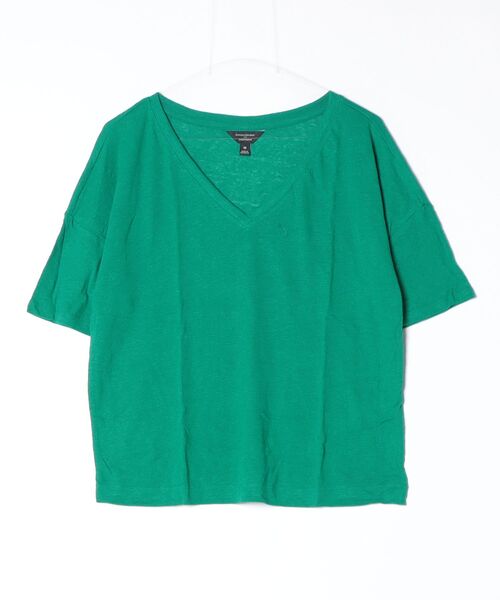 BANANA REPUBLIC FACTORY STORE(バナナリパブリック ファクトリーストア)の「BANANA REPUBLIC FACTORY STORE リネン ブレンド Vネック Tシャツ(Tシャツ/カットソー・レディース・ブラック/ブルー/ナチュラル/ブルー系その他/エメラルド・S/M/XS/L)」の14枚目の写真