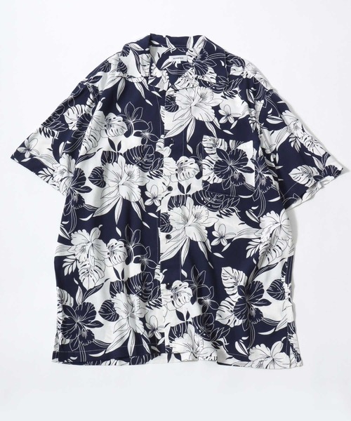 Salong hameu(サロン ハミュー)の「選べる21色展開 レーヨン アロハシャツ/オープンカラー 総柄シャツ 半袖 ビッグシルエット ユニセックス(シャツ/ブラウス・メンズ・ブルー系その他/ブラック×イエロー/グリーン系その他/グリーン系その他2/ホワイト系その他/ホワイト系その他3/ネイビー系1/ブラック/ネイビー系3/グレー系その他/ブルー系その他2/ブラック系その他2/ブラウン系その他/ホワイト系その他5/ネイビー系4/ホワイト系その他6/ネイビー系2/ブラウン系その他2/ホワイト系その他2/ブラック系その他/ホワイト系その他4・S/M/L/XL)」の20枚目の写真