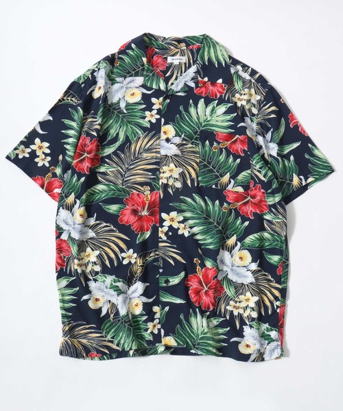 Salong hameu(サロン ハミュー)の「選べる21色展開 レーヨン アロハシャツ/オープンカラー 総柄シャツ 半袖 ビッグシルエット ユニセックス(シャツ/ブラウス・メンズ・ブルー系その他/ブラック×イエロー/グリーン系その他/グリーン系その他2/ホワイト系その他/ホワイト系その他3/ネイビー系1/ブラック/ネイビー系3/グレー系その他/ブルー系その他2/ブラック系その他2/ブラウン系その他/ホワイト系その他5/ネイビー系4/ホワイト系その他6/ネイビー系2/ブラウン系その他2/ホワイト系その他2/ブラック系その他/ホワイト系その他4・S/M/L/XL)」の21枚目の写真