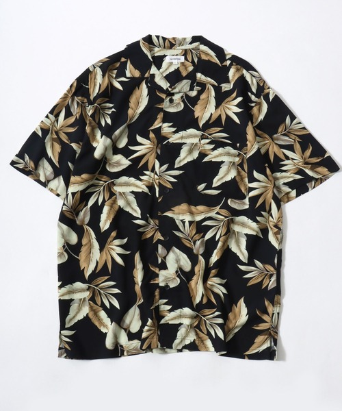 Salong hameu(サロン ハミュー)の「選べる21色展開 レーヨン アロハシャツ/オープンカラー 総柄シャツ 半袖 ビッグシルエット ユニセックス(シャツ/ブラウス・メンズ・ブルー系その他/ブラック×イエロー/グリーン系その他/グリーン系その他2/ホワイト系その他/ホワイト系その他3/ネイビー系1/ブラック/ネイビー系3/グレー系その他/ブルー系その他2/ブラック系その他2/ブラウン系その他/ホワイト系その他5/ネイビー系4/ホワイト系その他6/ネイビー系2/ブラウン系その他2/ホワイト系その他2/ブラック系その他/ホワイト系その他4・S/M/L/XL)」の8枚目の写真