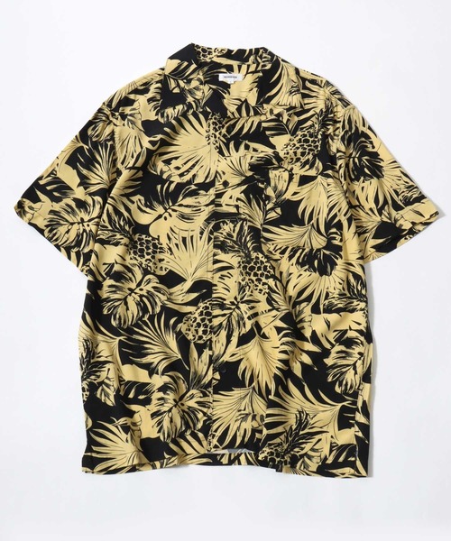 Salong hameu(サロン ハミュー)の「選べる21色展開 レーヨン アロハシャツ/オープンカラー 総柄シャツ 半袖 ビッグシルエット ユニセックス(シャツ/ブラウス・メンズ・ブルー系その他/ブラック×イエロー/グリーン系その他/グリーン系その他2/ホワイト系その他/ホワイト系その他3/ネイビー系1/ブラック/ネイビー系3/グレー系その他/ブルー系その他2/ブラック系その他2/ブラウン系その他/ホワイト系その他5/ネイビー系4/ホワイト系その他6/ネイビー系2/ブラウン系その他2/ホワイト系その他2/ブラック系その他/ホワイト系その他4・S/M/L/XL)」の9枚目の写真