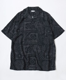 選べる21色展開 レーヨン アロハシャツ/半袖オープンカラー/総柄/ビッグシルエット