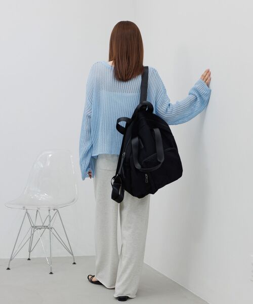 RETRO GIRL(レトロガール)の「メッシュニットカーディガン(ニット/セーター・レディース・ブルー/オフホワイト/ブラック・FREE)」の5枚目の写真