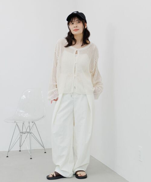 RETRO GIRL(レトロガール)の「メッシュニットカーディガン(ニット/セーター・レディース・ブルー/オフホワイト/ブラック・FREE)」の11枚目の写真