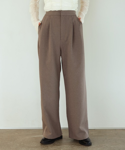 shetila(シェティラ)の「リネンタッチ タックパンツ/セットアップ対応(その他パンツ・レディース・ブラック/ライトベージュ/グレイッシュベージュ/ブラウン・M)」の3枚目の写真
