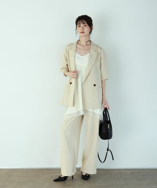 shetila(シェティラ)の「リネンタッチ タックパンツ/セットアップ対応(その他パンツ・レディース・ブラック/ライトベージュ/グレイッシュベージュ/ブラウン・M)」の5枚目の写真