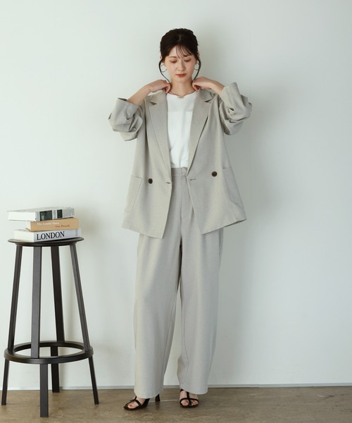 shetila(シェティラ)の「リネンタッチ タックパンツ/セットアップ対応(その他パンツ・レディース・ブラック/ライトベージュ/グレイッシュベージュ/ブラウン・M)」の6枚目の写真