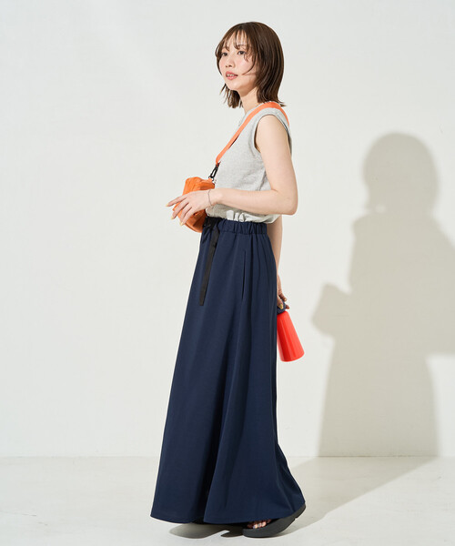FREAK'S STORE(フリークスストア)の「限定展開 <吸水速乾・接触冷感・UVカット>FREAK'S STORE OUTDOORS DRYMIX(ドライミックス) マキシスカート(スカート・レディース・ブラック/チャコール/ベージュ/ネイビー・SMALL/MEDIUM)」の9枚目の写真