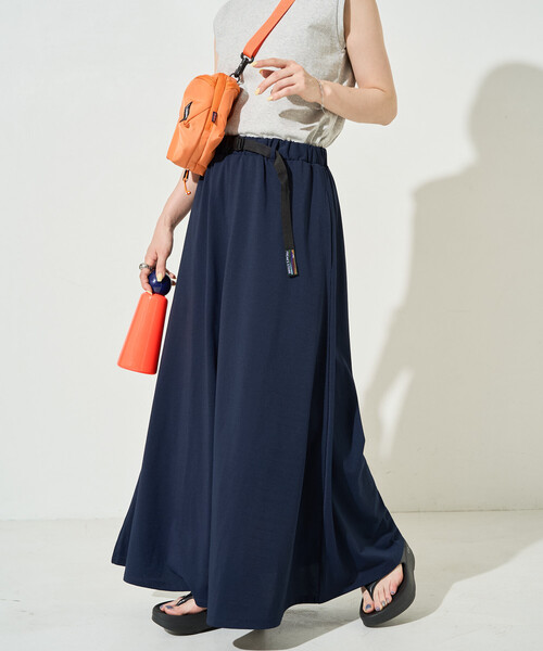 FREAK'S STORE(フリークスストア)の「限定展開 <吸水速乾・接触冷感・UVカット>FREAK'S STORE OUTDOORS DRYMIX(ドライミックス) マキシスカート(スカート・レディース・ブラック/チャコール/ベージュ/ネイビー・SMALL/MEDIUM)」の10枚目の写真