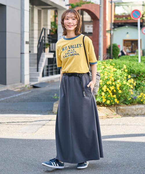 FREAK'S STORE(フリークスストア)の「限定展開 <吸水速乾・接触冷感・UVカット>FREAK'S STORE OUTDOORS DRYMIX(ドライミックス) マキシスカート(スカート・レディース・ブラック/チャコール/ベージュ/ネイビー・SMALL/MEDIUM)」の13枚目の写真