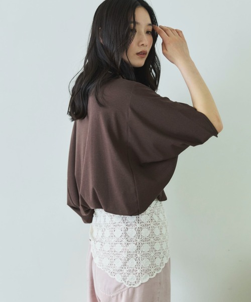Doux archives(ドゥアルシーヴ)の「【抗菌防臭・接触冷感・UV加工】ドルマンTOPS(Tシャツ/カットソー・レディース・チャコールグレー/ブラウン/グレイッシュベージュ・FREE)」の16枚目の写真