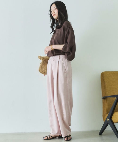 Doux archives(ドゥアルシーヴ)の「【抗菌防臭・接触冷感・UV加工】ドルマンTOPS(Tシャツ/カットソー・レディース・チャコールグレー/ブラウン/グレイッシュベージュ・FREE)」の21枚目の写真