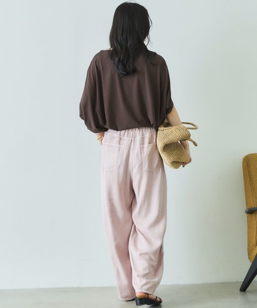 Doux archives(ドゥアルシーヴ)の「【抗菌防臭・接触冷感・UV加工】ドルマンTOPS(Tシャツ/カットソー・レディース・チャコールグレー/ブラウン/グレイッシュベージュ・FREE)」の22枚目の写真