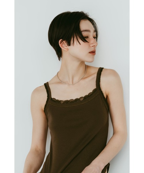 Knuth Marf(クヌースマーフ)の「lace detail camisole(キャミソール・レディース・ドット/グレー/カーキ・FREE)」の7枚目の写真