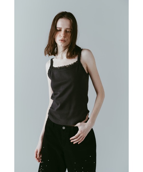 Knuth Marf(クヌースマーフ)の「lace detail camisole(キャミソール・レディース・ドット/グレー/カーキ・FREE)」の9枚目の写真