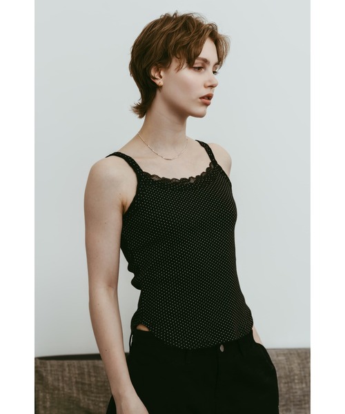 Knuth Marf(クヌースマーフ)の「lace detail camisole(キャミソール・レディース・ドット/グレー/カーキ・FREE)」の13枚目の写真