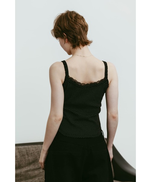 Knuth Marf(クヌースマーフ)の「lace detail camisole(キャミソール・レディース・ドット/グレー/カーキ・FREE)」の14枚目の写真