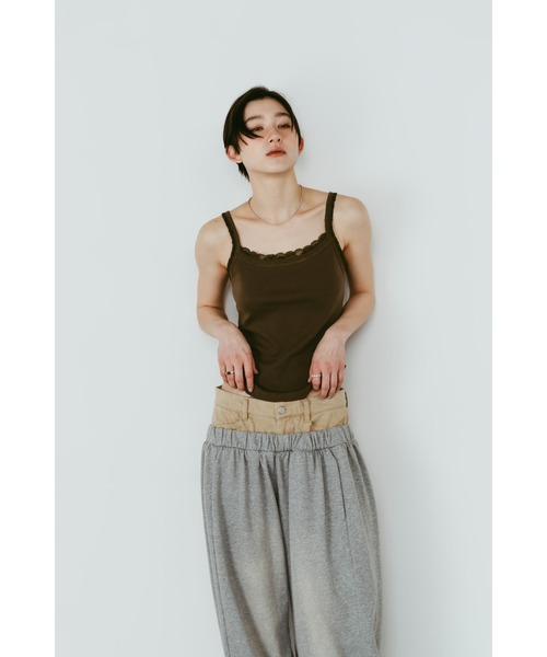 Knuth Marf(クヌースマーフ)の「lace detail camisole(キャミソール・レディース・ドット/グレー/カーキ・FREE)」の19枚目の写真