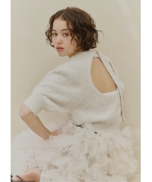 NOTREemor(ノートルエモア)の「ruffle tulle skirt(スカート・レディース・アイボリー/チャコールグレー・FREE)」の10枚目の写真