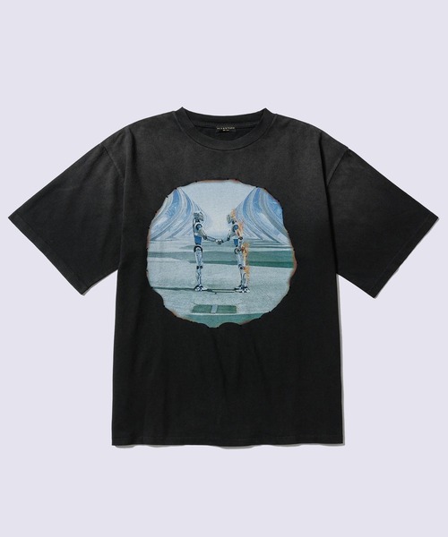 F-LAGSTUF-F(フラグスタフ)の「【FLAGSTUFF】HAND SHAKE TEE(Tシャツ/カットソー・メンズ・ブラック/タン・M/L)」の1枚目の写真