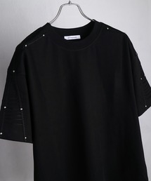 ショルダー コードデザイン / 編み上げデザイン 半袖Tシャツ