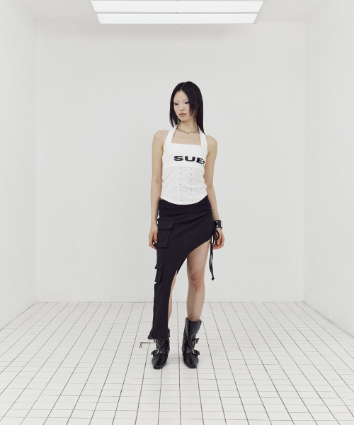 SETUP-EXE(セットアップイーエックスイー)の「LOGO HALTER TANK TOP / IVORY(Tシャツ/カットソー・レディース・その他・OS)」の2枚目の写真