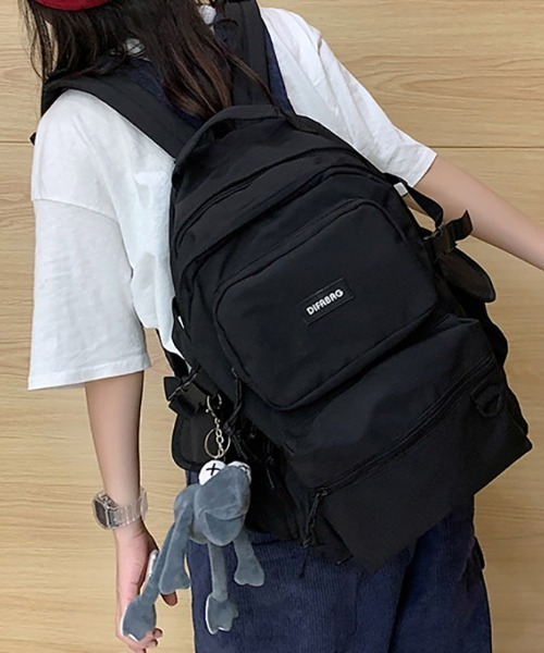 boemy(ボエミー)の「大容量シンプルリュックサック(バックパック/リュック・レディース・ホワイト/ブラック・FREE)」の3枚目の写真
