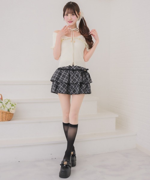 couture BY ROJITA(クチュールバイロジータ)の「ビッグ衿半袖ニットトップス(ニット/セーター・レディース・ピンク/ブラック/アイボリー・FREE)」の5枚目の写真