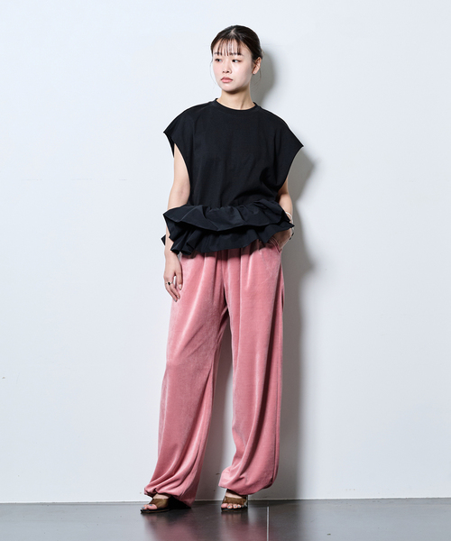 CITYSHOP（シティーショップ）の「RUFFLE Tシャツ（Tシャツ/カットソー・レディース・ホワイト/ブラック・FREE）」の19枚目の写真
