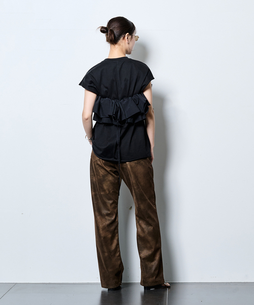 CITYSHOP（シティーショップ）の「RUFFLE Tシャツ（Tシャツ/カットソー・レディース・ホワイト/ブラック・FREE）」の21枚目の写真