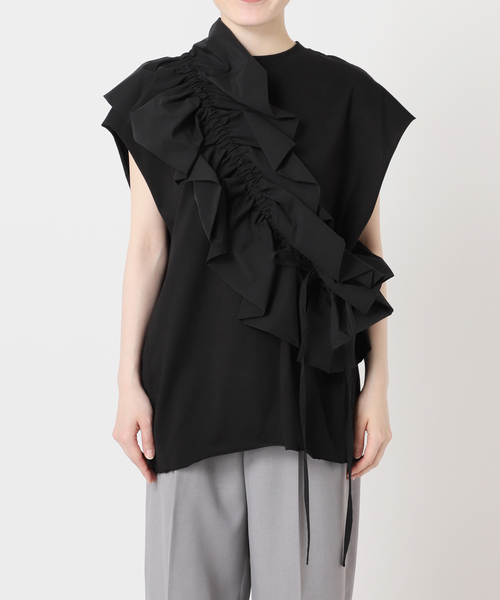 CITYSHOP（シティーショップ）の「RUFFLE Tシャツ（Tシャツ/カットソー・レディース・ホワイト/ブラック・FREE）」の22枚目の写真